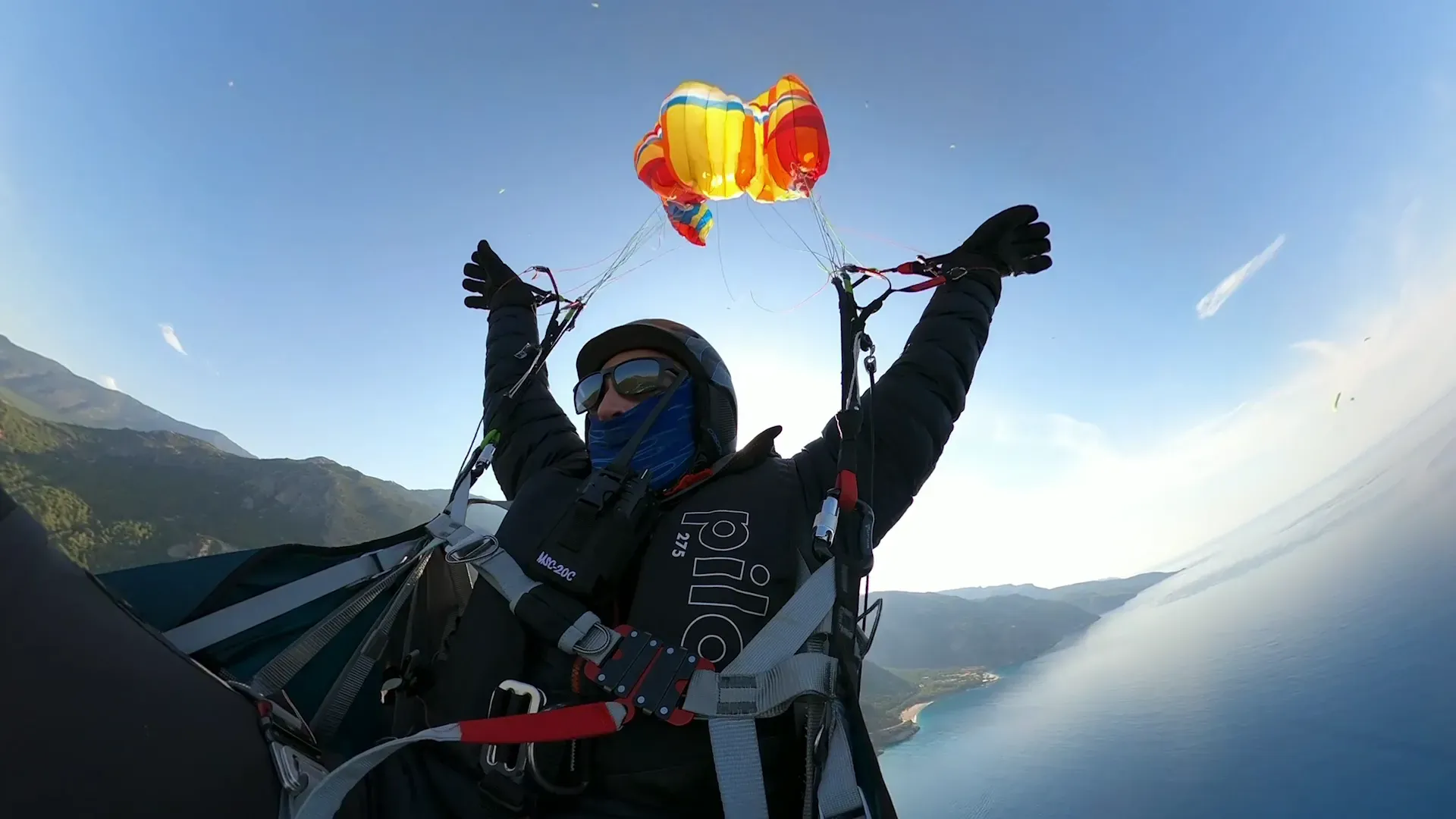 Paragliding trip scenery